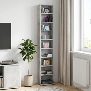 vidaXL Кабинет за CD Бетонно сиво 33 x 23, 5 x 175 см (8012648)