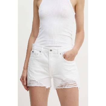 Pepe Jeans Дънков къс панталон Pepe Jeans RELAXED SHORT MW в бяло с изчистен дизайн със стандартна талия PL801110TB9 (PL801110TB9)