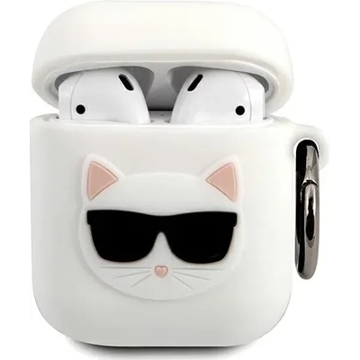Karl Lagerfeld KLACA2SILCHWH калъф за AirPods бял, силикон Choupette (KLACA2SILCHWH)