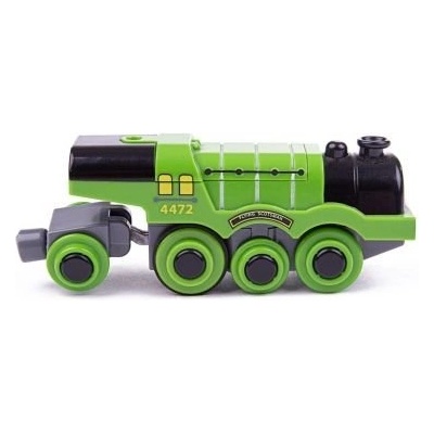Bigjigs Toys - Дървен локомотив на батерия - Летящият шотландец