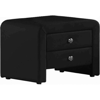 Нощно шкафче Wilson черна еко кожа