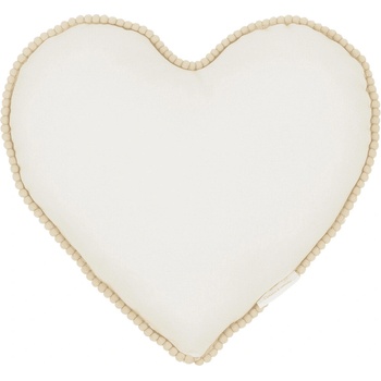 Cotton and Sweets Boho vankúš srdca s bublinkami vanilka 44cm
