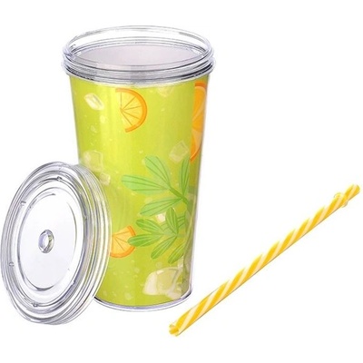 TITIZ IRIS LIMESHAKE чаша с капак, сламка 600ml AP-9444 (AP-9444)