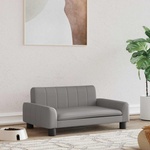 vidaXL Кучешко легло, сиво, 70x45x30 см, изкуствена кожа (171866)