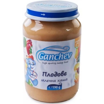 Ганчев пюре млечна каша с плодове - 190 г