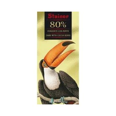Stainer 80% hořká s kousky kakaových bobů 50 g