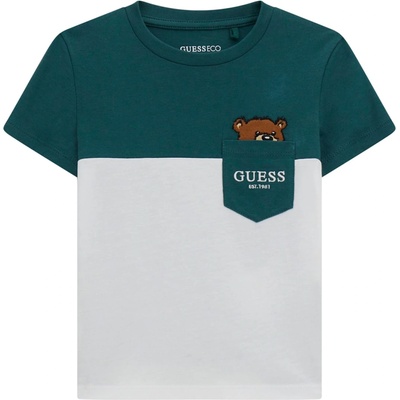 Guess Тениска с къс ръкав Guess - С кафяво мече, многоцветна, 18 м (20253-N5YI11-K8HM4-F83J-18M)