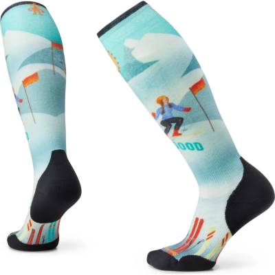 Smartwool Дамски ски чорапи Smartwool Women's Ski Targeted Cushion Snow Bunny Print OTC Ski socks - Capri - размер 38-41 (EU) (201-7716-0112)