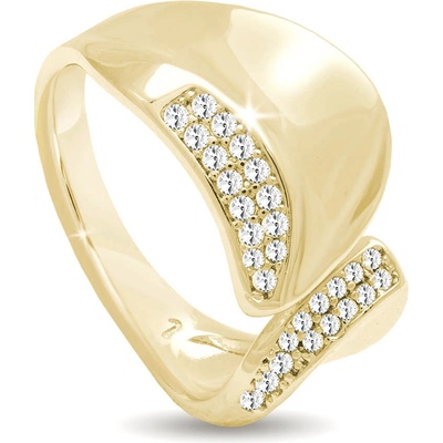 Ellami DUBAI 0297 Pozlacený dámský prsten zlatem nastavitelný stuha ozdobena zirkony 4000297 6