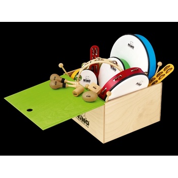 Nino PERCUSSION ASSORTMENT INCL. WOODEN BOX,SET OF 12 PCS