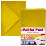 PUKKA PAD Плик, C6, перфориран, PUKKA PAD "Gold", златен 9063-ENV (9063-ENV)