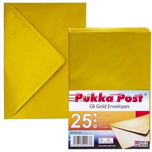 PUKKA PAD Плик, C6, перфориран, PUKKA PAD "Gold", златен 9063-ENV (9063-ENV)