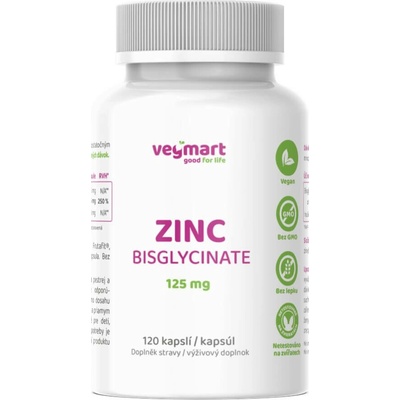 Vegmart Zinek Bisglycinát 200 mg 120 kapslí