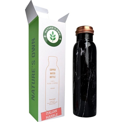 Měděná láhev na vodu vzor Černý mramor, 950 ml, Nature's Own