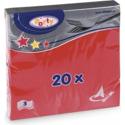 Wimex Obrúsok 3V červený 33x33cm 20ks