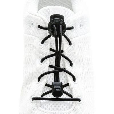 LOCK LACES Шнурове за обувки, черни плътни (LL5019)