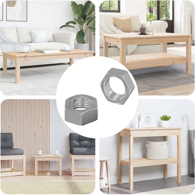 vidaXL Шестоъгълна гайка 2 бр. Сребристо М6 Метал (864466)