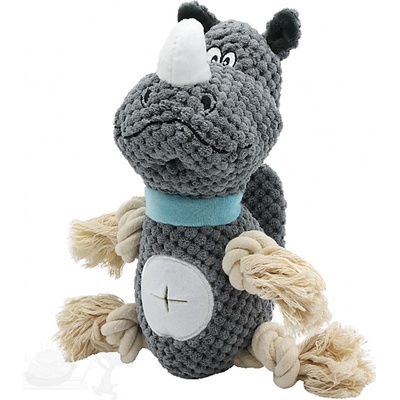 Uniq Pets nosorožec s provazy a pískací 30 x 10 x 13 cm