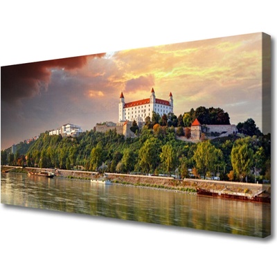 Obraz Canvas Mesto jazero krajina 100x50 cm