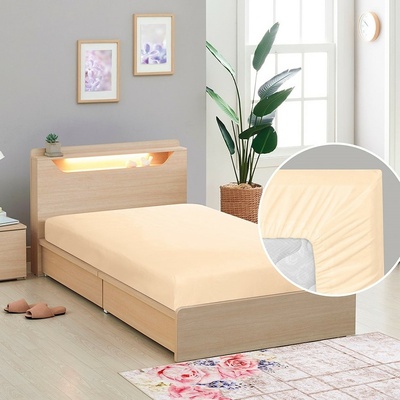 Bellatex Plátěné prostěradlo s gumou béžové 90x200