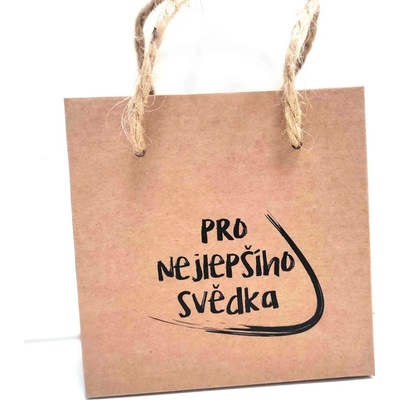 Dárková taška kraftová 11x11x6 cm - pro nejlepšího svědka