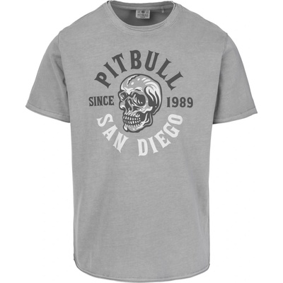 PitBull West Coast pánské triko SKULL LOGO šedé