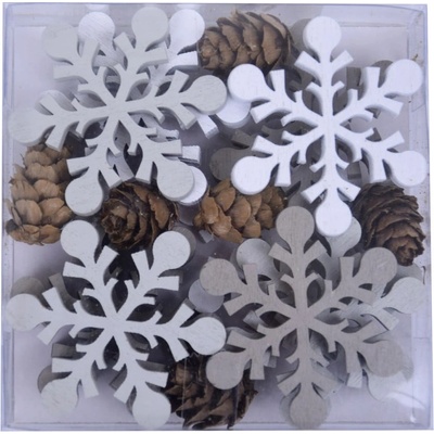 Ego dekor Комплект от 18 декоративни орнамента във формата на снежинки - Ego Dekor (EGO-691192)