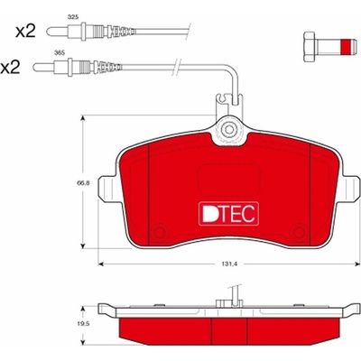 Sada brzdových platničiek kotúčovej brzdy TRW DTEC COTEC GDB1594DTE