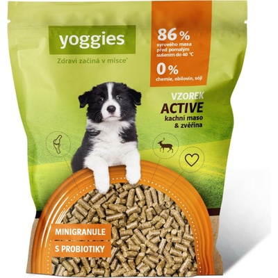 Yoggies MINI lisované za studena s probiotiky Active Kachní maso a zvěřina 90 g