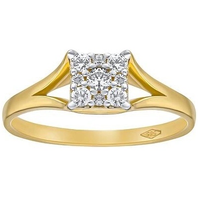 SILVEGO Zlatý prsten Myoki s Brilliance Zirconia ze žlutého zlata FNNNF193RGY