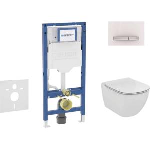 Geberit Duofix - Комплект за монтаж пред стена, тоалетна Tesi и седалка, бутон Sigma50, алпийско бяло SANI11CD3123 (SANI11CD3123)