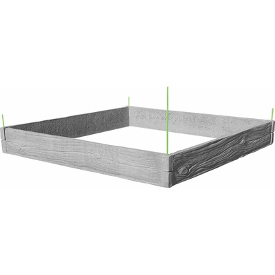Barigadi Vyvýšený záhon betónový 200 x 200 cm výška 25 cm vzor drevo prírodná šedá