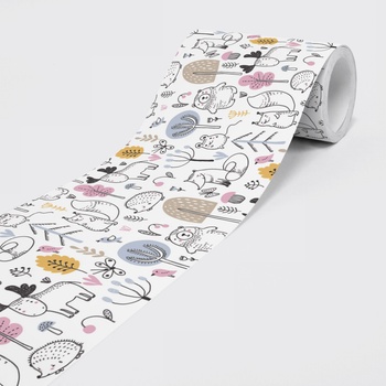 DIMEX ART s. r. o Влиесова самолепяща бордура горски животни 15 см x 5 м