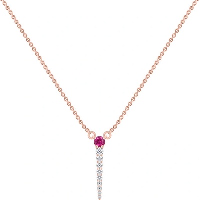 Eppi Atypický náhrdelník s rubínom a diamantmi N42796