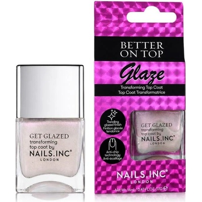 Nails.Inc Rychleschnoucí vrchní lak na nehty Better On Top Get Glazed (Transforming Top Coat) 14 ml
