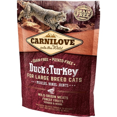 Carnilove Duck & Turkey for Large Breed Cats Muscles Bones Joints 0,4 kg
