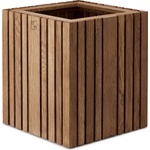 SQUARELY Самонаторяваща се саксия за цветя GrowBIG тъмен дъб (104-4A3)