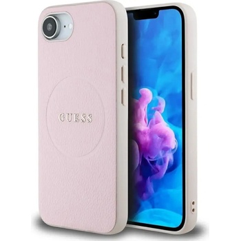 GUESS Калъф Guess Grained Ring MagSafe за iPhone 16e - розов (3666339453572)