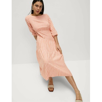 Marks & Spencer Асиметрична плажна миди рокля с висок дял лен Marks & Spencer оранжева Marks & Spencer | Oranzhev | ЖЕНИ | M