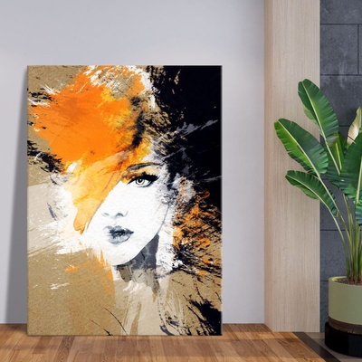 Decono Картина Дама с Оранжев Акцент