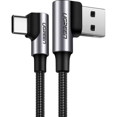 Ugreen US176 USB na USB-C, úhlový, 3A, 1m, černý