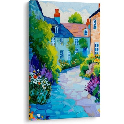 Obraz malebná vesnice s květinami - 20x30