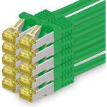 1aTTack. de Cat. 7 Network Cable 5m Green Pack of 10 Cat7 Ethernet Cable Network LAN Cable Raw Cable 10 Gb s SFTP PIMF LSZH Set Patch Cable with Rj 45 Plug Cat. 6a - 4251073617152