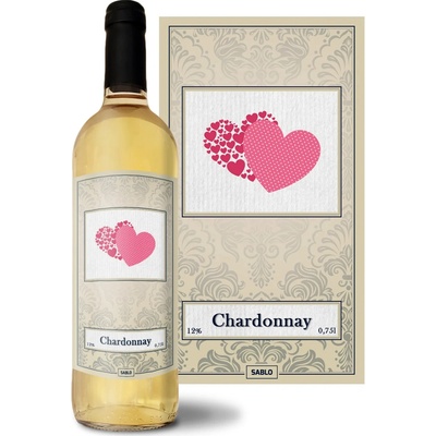Sablio Srdce Chardonnay biele suché víno 12 % 0,75 l (čistá fľaša)