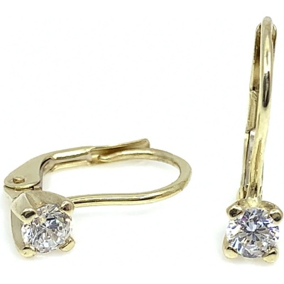 Jan Kos jewellery zlaté náušnice s bílým kamenem 31504530