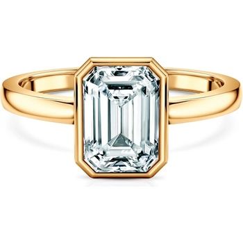 SAVICKI Годежен пръстен Pure: злато, лабораторен диамант с шлифовка "смарагд