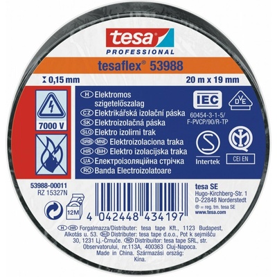 Tesa Páska 53988 elektroizolačná 19 mm x 20 m čierna
