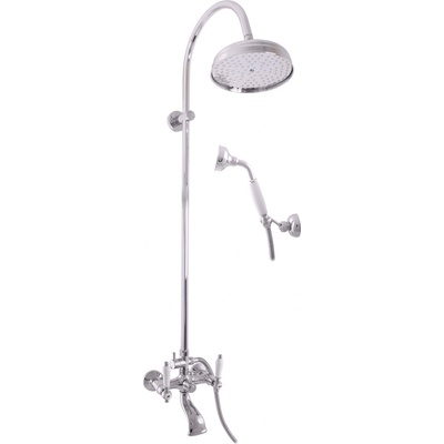Slezák-Rav Vodovodní baterie vanová MORAVA RETRO s hlavovou a ruční sprchou chrom, 150 mm MK559.5/3