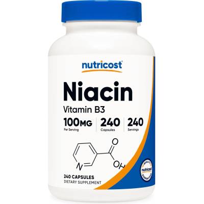 Nutricost Niacin, 100 mg, 240 капсули, Nutricost (67221 (078201) NC)