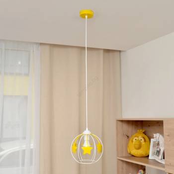Image 1 of Helam Детски пендел STARS 1xE27/15W/230V жълти/бял (HE1689)